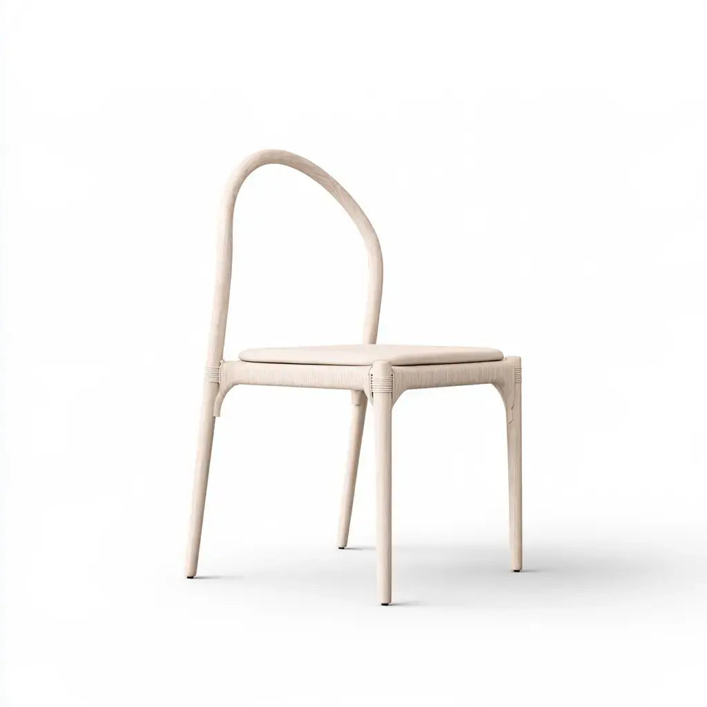 Silla con respaldo de arco simple - beige