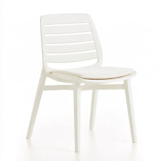 Silla con respaldo de lamas horizontales - blanco